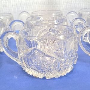 ❤VINTAGE AMERICAN BRILLIANT CUT CRYSTAL CUP SET 12 PIECES